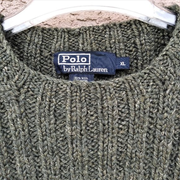 SWEATER MEN POLO RALPH LAUREN PULLOVER WOOL LONG - Picture 2 of 6